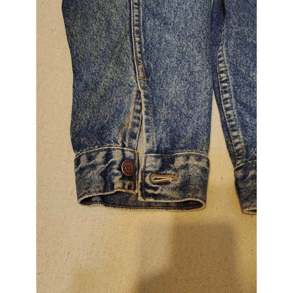 Levi Strauss & Co Denim Jacket Trucker Style Tan Collar Men Large Made in USA‎ - Picture 5 of 11